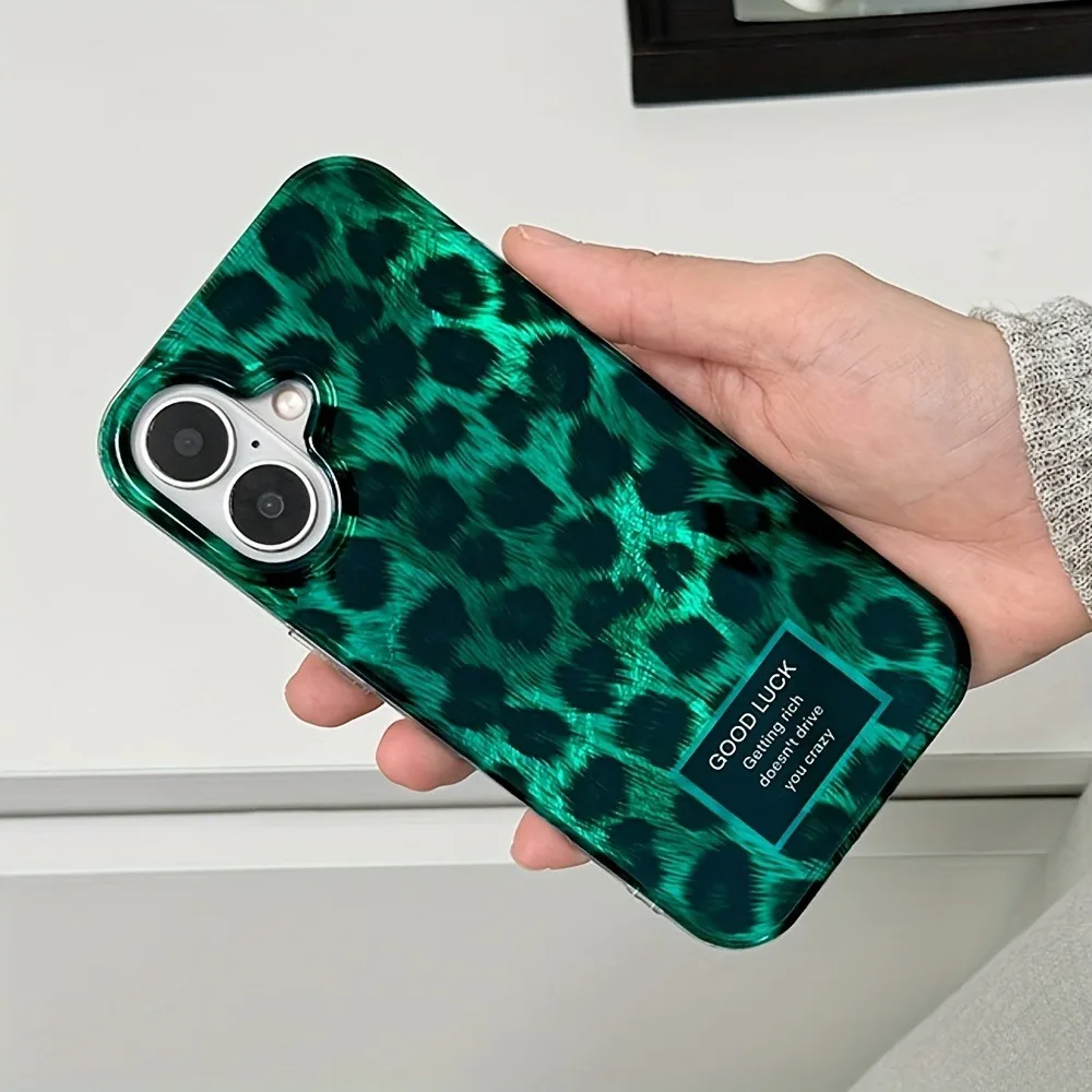 Funda de teléfono con estampado de leopardo y láser Retro para iPhone 11 12 13 14 15 16 Pro Max XS XR X 7 8 Plus, cubierta de parachoques a prueba de golpes - imagen 3