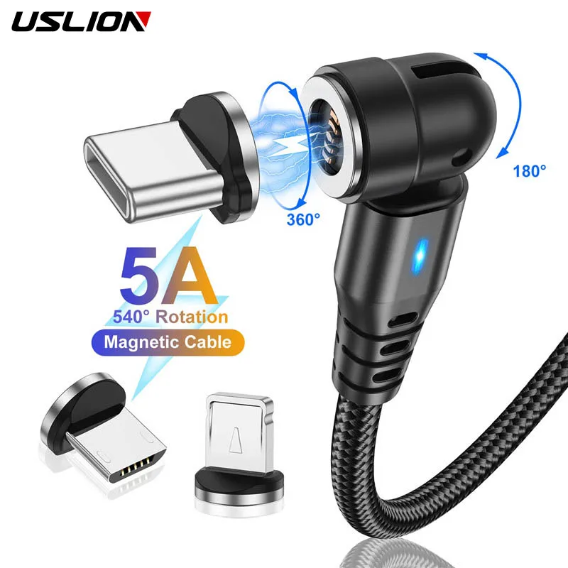 Cable Magnético USB-C 5A Carga Rápida 360° iPhone Samsung Xiaomi
