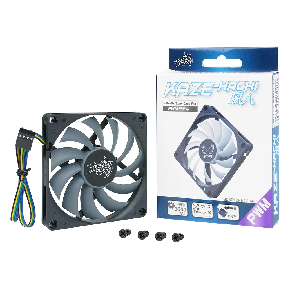Typhoon-ventilador de 8cm, dispositivo superfino de 3000RPM, 4 pines, PWM, Control de velocidad, caja de ordenador, 80x80x10mm,SC8010KH12H-P