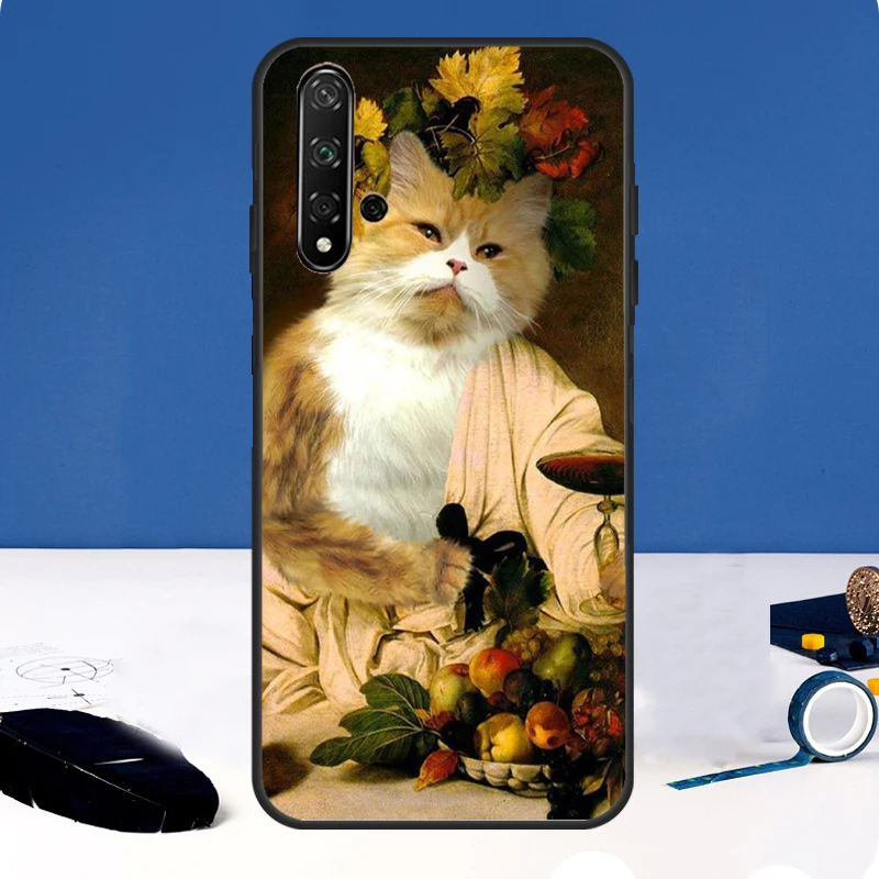 Funda estética artística de gato divertido para Huawei Nova 3i 7i 8i 11i 12i 9 10 SE Y60 Y61 Y70 Y72 Y73 Y90 Y91 P20 P30 P40 Lite - imagen 3
