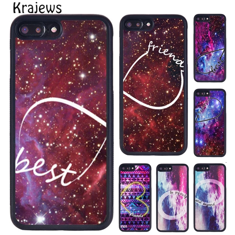 Krajews BFF mejores amigos universo nebulosa espacial infinito funda de teléfono para iPhone 17 Air 16 15 14 11 12 13 Pro MAX Plus