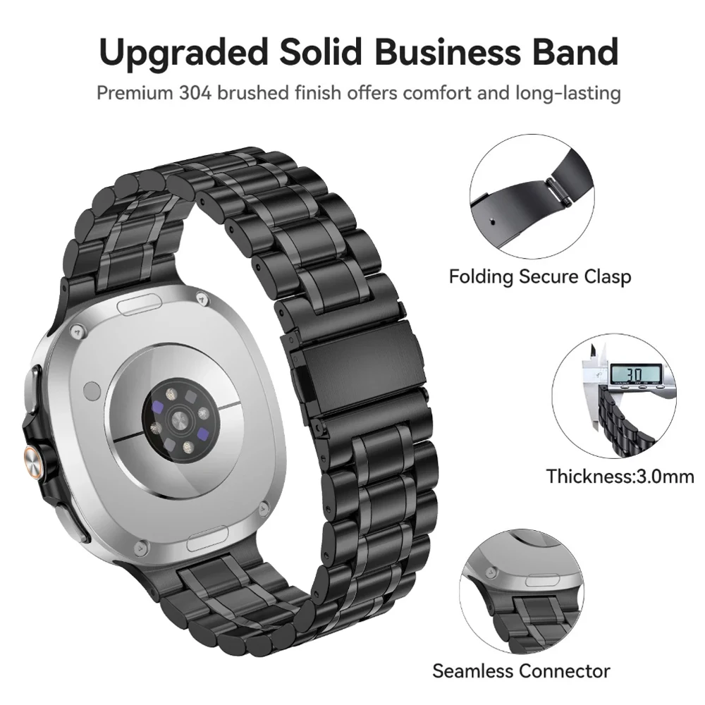 Correa de acero inoxidable para Samsung Galaxy Watch 8, pulsera de Metal de 44mm y 40mm para Samsung Galaxy Watch 8, correas clásicas de negocios de 46mm - imagen 5