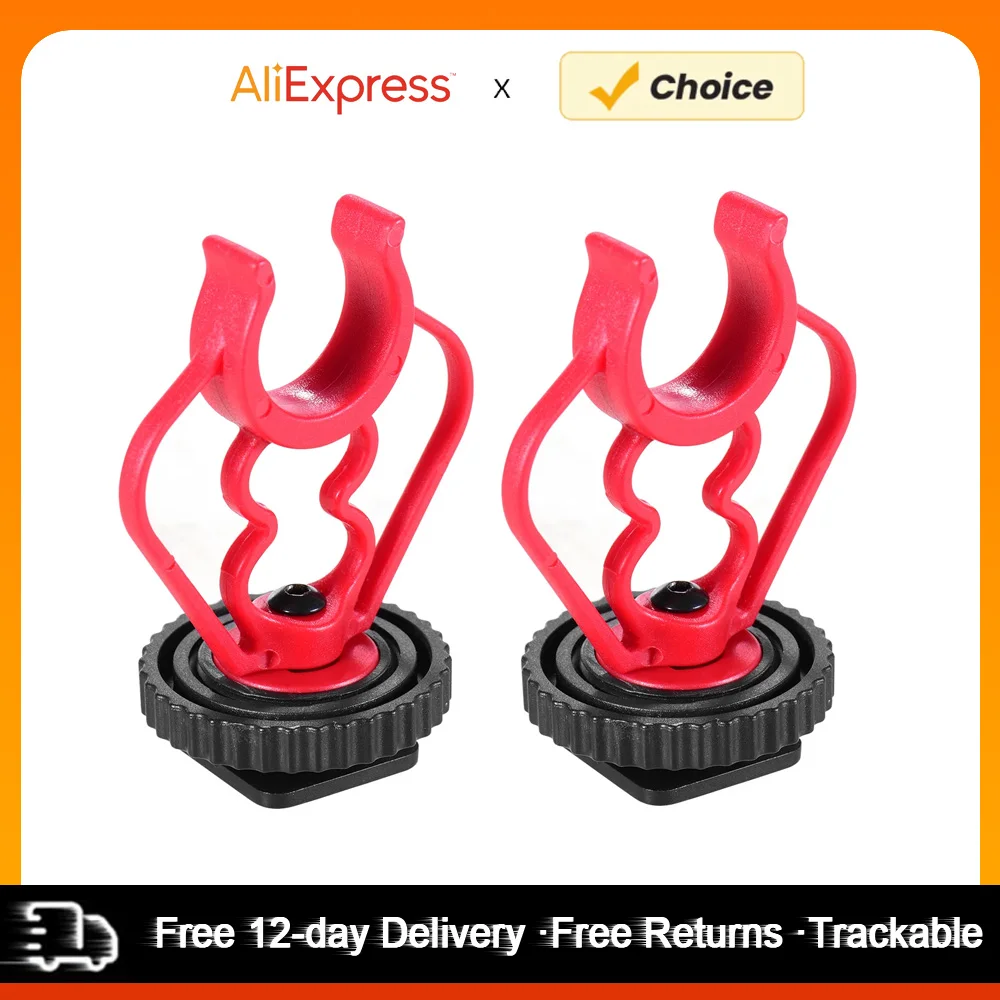 Adaptador de montaje de zapata fría para micrófono, montaje Universal MicShock de 2 piezas, plástico ABS, repuesto para micrófonos de escopeta