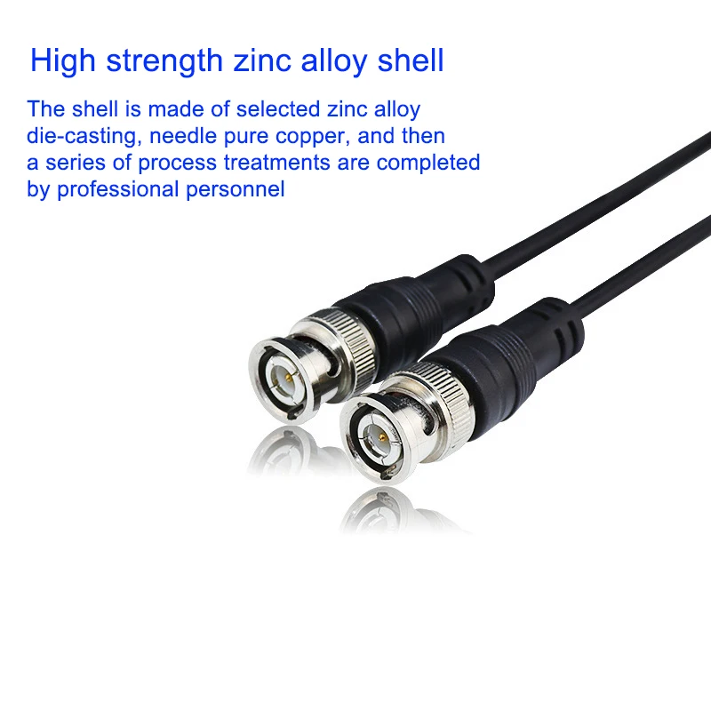 Adaptador BNC macho a macho hembra Cable de doble cabeza conector de vídeo extensión Cable en espiral para accesorios de cámara CCTV 0,5 m-3 metros - imagen 4