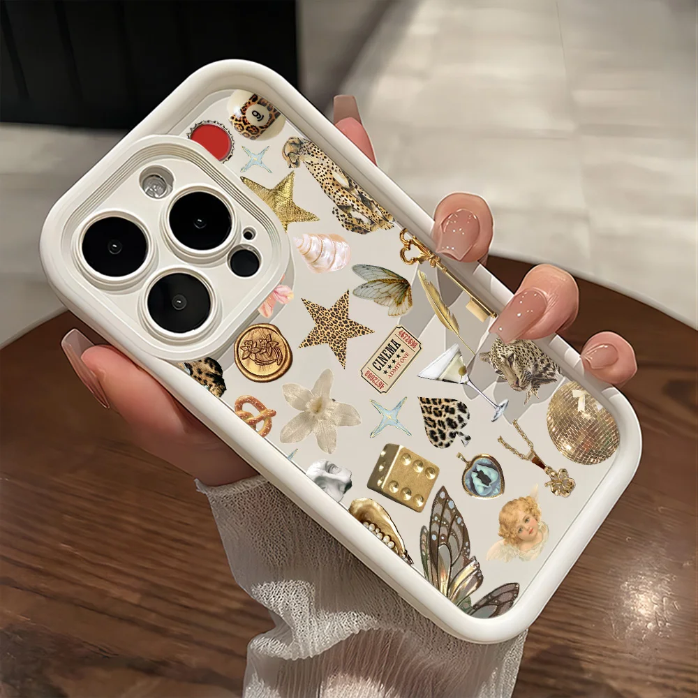 Funda de teléfono con estampado de leopardo dorado artístico para Xiaomi Redmi 15 14C 13 13C 12 12C K50 K40 10C 10 9T 9C 9A K30 4G 5G, funda trasera suave de TPU - imagen 3