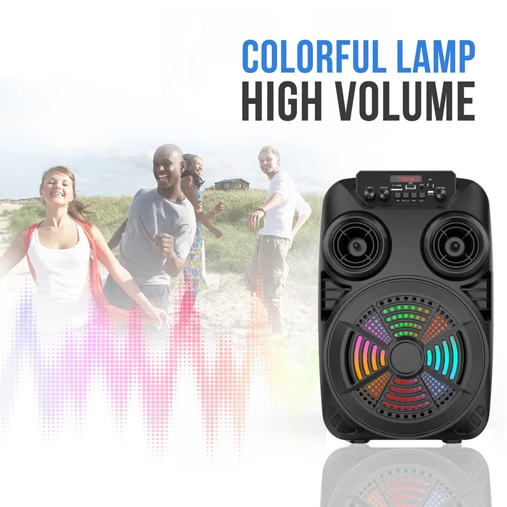 Altavoz inalámbrico De alta potencia para exteriores, altavoz portátil De 8 pulgadas, con Bluetooth, para cantar, para fiestas y el hogar, novedad, ZQS-8107S - imagen 4