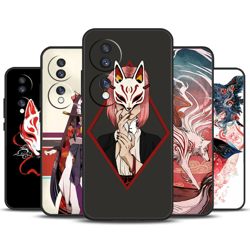 Funda de zorro de Anime de estilo japonés para Honor Magic 6 5 Pro Lite 50 70 90, funda para Honor X9b X8b X7 X8 X9 X6a X7a X8a X9a