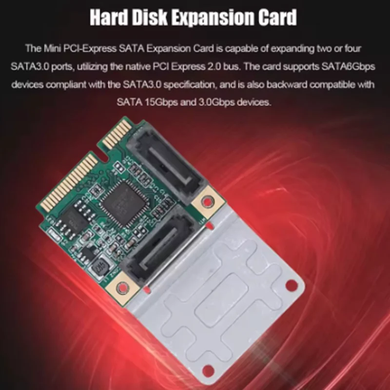 Mini tarjeta elevadora PCI-E a SATA3.0, convertidor M.2 PCI-E 2,0, tarjeta de expansión de llave B + M, tarjeta adaptadora SSD 2/4 SATA 3,0 - imagen 4