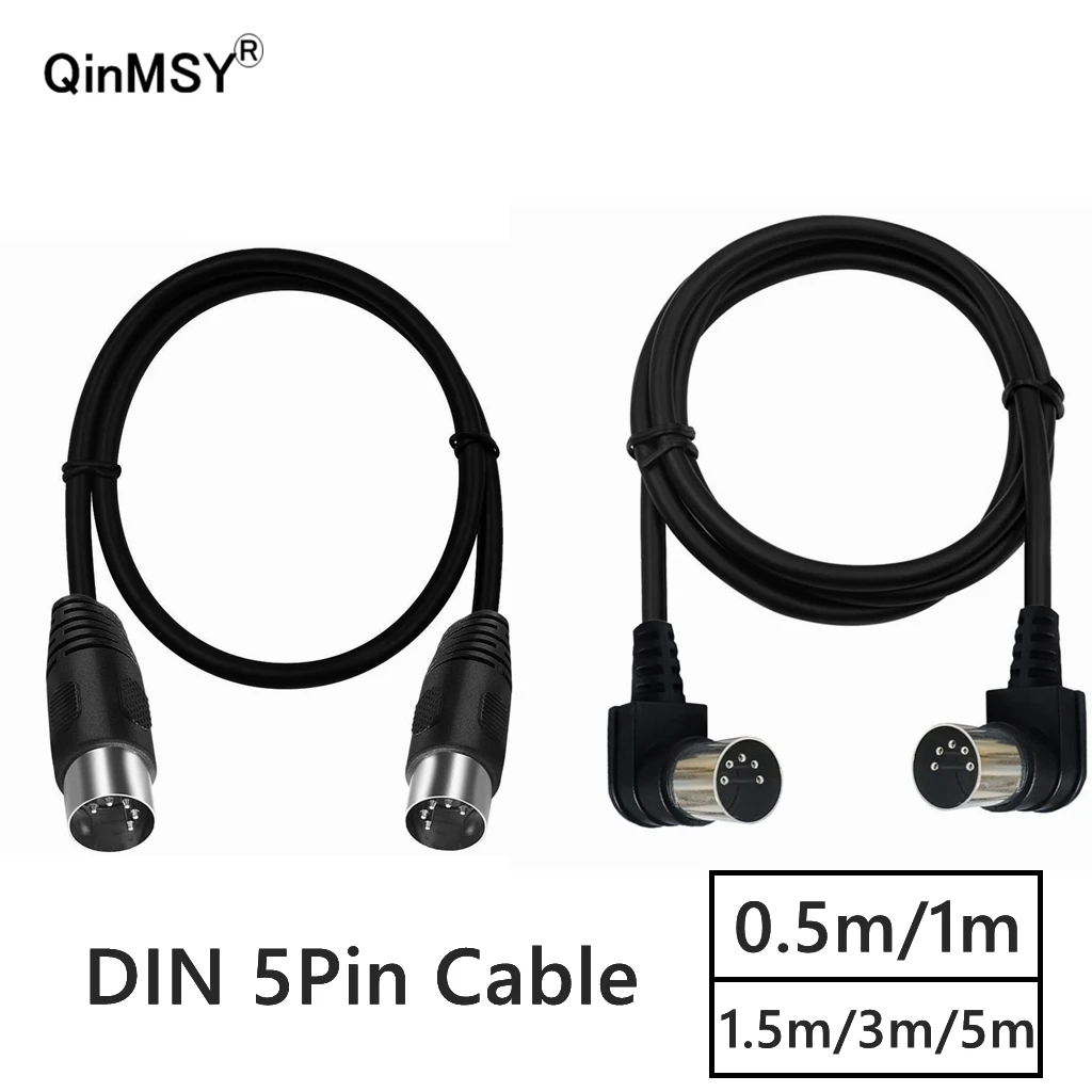 0,5 M-5M 90 grados MIDI DIN 5PIN macho a macho enchufe 5 pines DIN extensión de Audio macho hembra a hembra Cable din-5pin M/M Cable - imagen 2