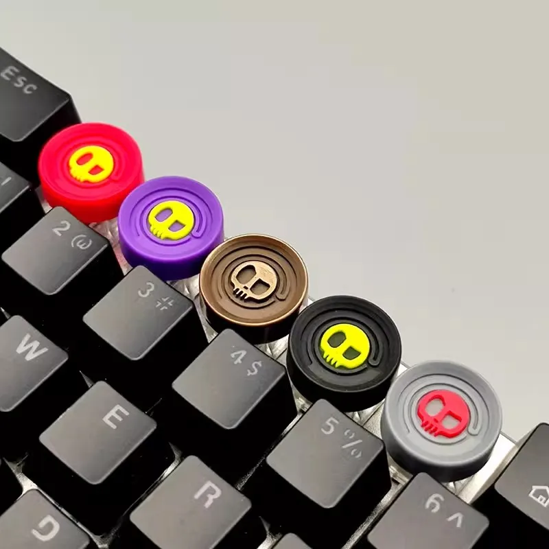Teclas redondas de calavera personalizadas de resina, teclas creativas originales hechas a mano DIY personalizadas para adornos de teclado mecánico - imagen 2