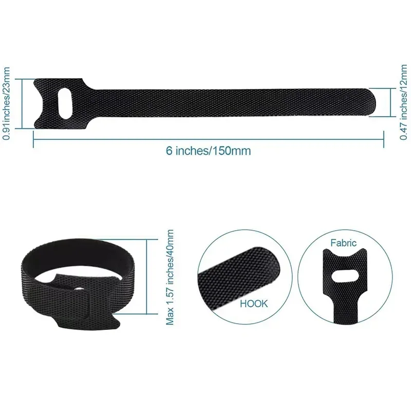 Agregue Auto Adhesivo Velcros cinta larga Cable gancho de computadora Nylon bridas de datos reutilizables caja de artes Cable de bucle piezas coloridas DIY - imagen 4