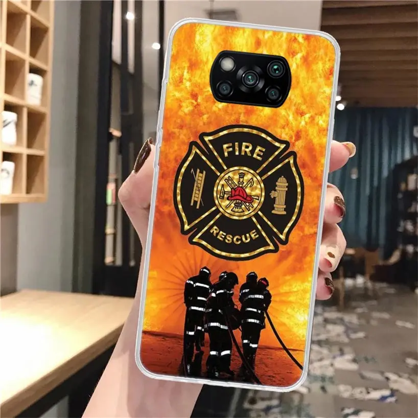 Funda de teléfono de silicona con llama de héroe de bomberos para Xiaomi Poco X3 Nfc X5 X6 X7 F7 Ultra F6 F5 Pro M6 M5S X4 F4 GT M4 M3 F3 cubierta Poco X3 - imagen 4