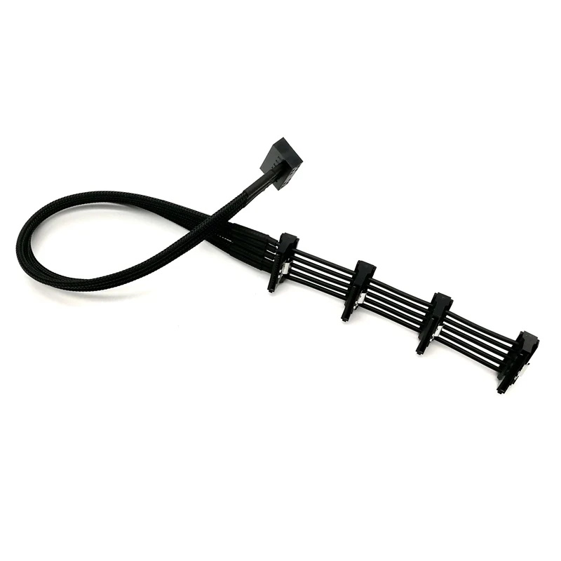 Angitu prensado Sata macho a 2x3x4x5x Cable de extensión de alimentación hembra disco duro Sata Cables adaptadores de corriente macho a hembra 30 + 5cm - imagen 3