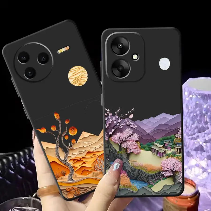 Funda de teléfono suave negra con suspensión de cielo de verano para Xiaomi Redmi A3 12C K40 K80 Pro 10 14C A1 A2 Plus A5 13C 9 A4