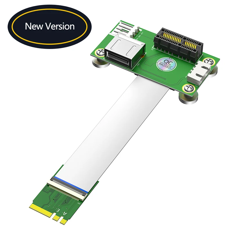 Tarjeta elevadora de puerto USB 2,0 con ranura M.2 Key A + E a PCI Express X1 con Cable FPC de blindaje EMI con almohadilla magnética Cable de alimentación de 4 pines