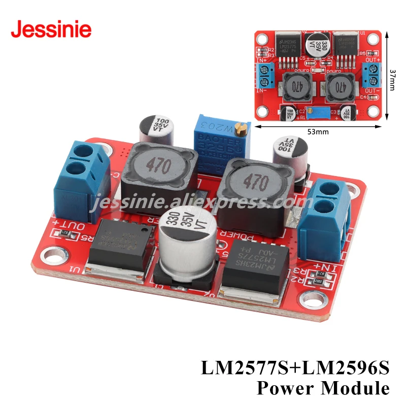 LM2577S LM2596S Módulo de fuente de alimentación elevador/abajo automático para paneles solares DC 1,25-26V ajustable - imagen 2