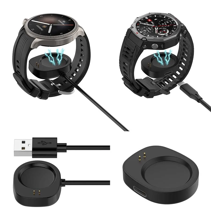 Para Amazfit T-REX 3 Pro Cable de carga magnético USB/tipo-c adaptador de base convertidor para Amazfit Balance 2 accesorios