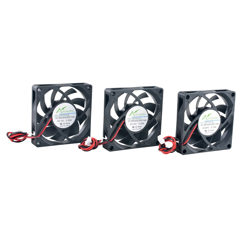 ACP7015 7cm 70mm ventilador 70x70x15mm DC5V 12V 24V ventilador de flujo Axial de 2 pines ventilador de refrigeración para enrutadores convertidores de frecuencia de energía