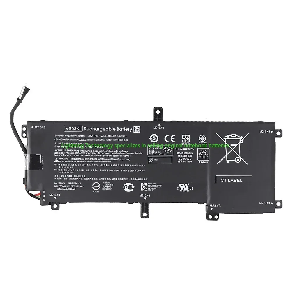 Batería Original para portátil VS03XL 11,55 V 52Wh para HP ENVY 15-AS000 15-AS001 849047-541 849313-850 - imagen 5