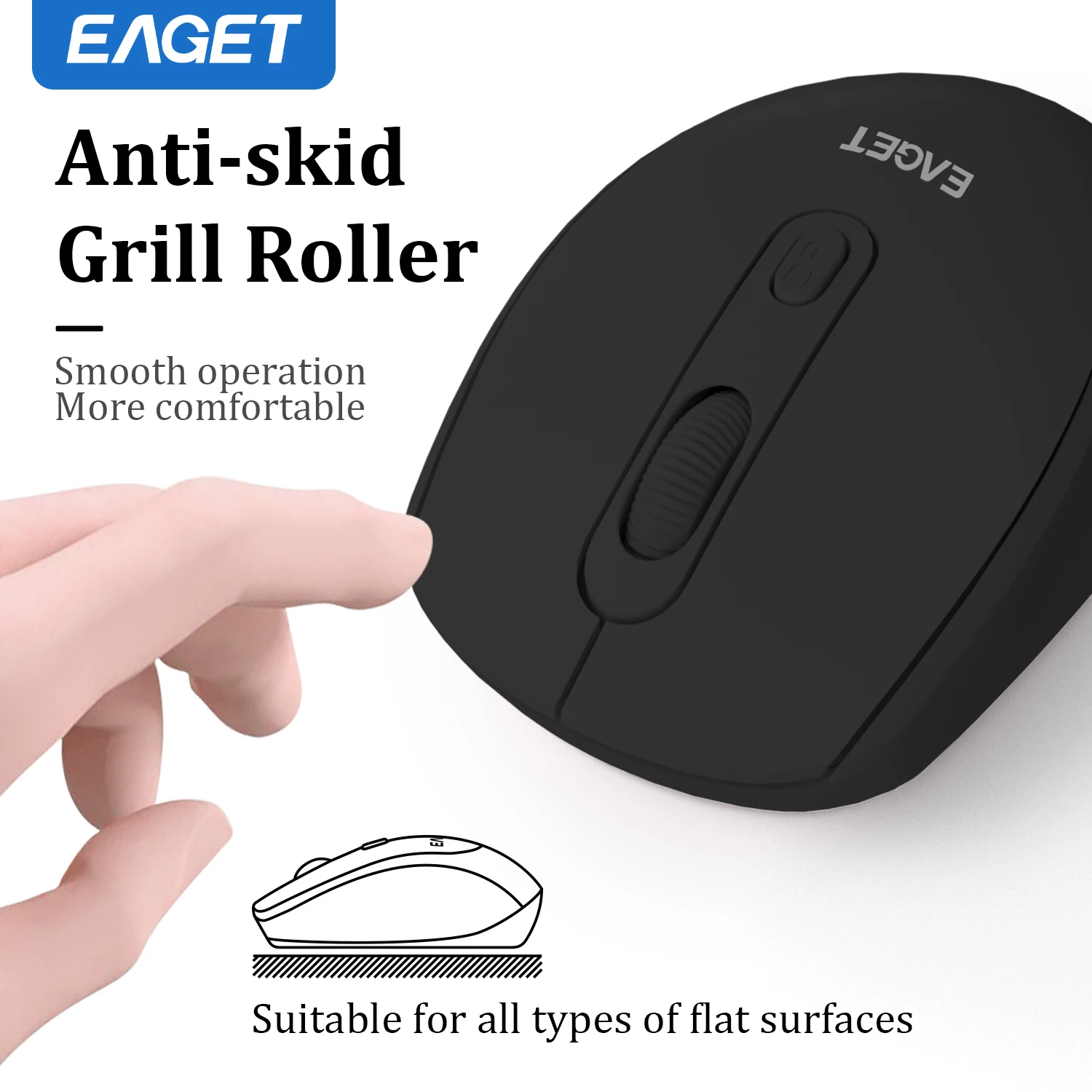 Eaget-ratón óptico inalámbrico con batería reemplazable, 2,4G, con USB, tres niveles, DPl, para ordenador, portátil, PC, silencioso - imagen 3