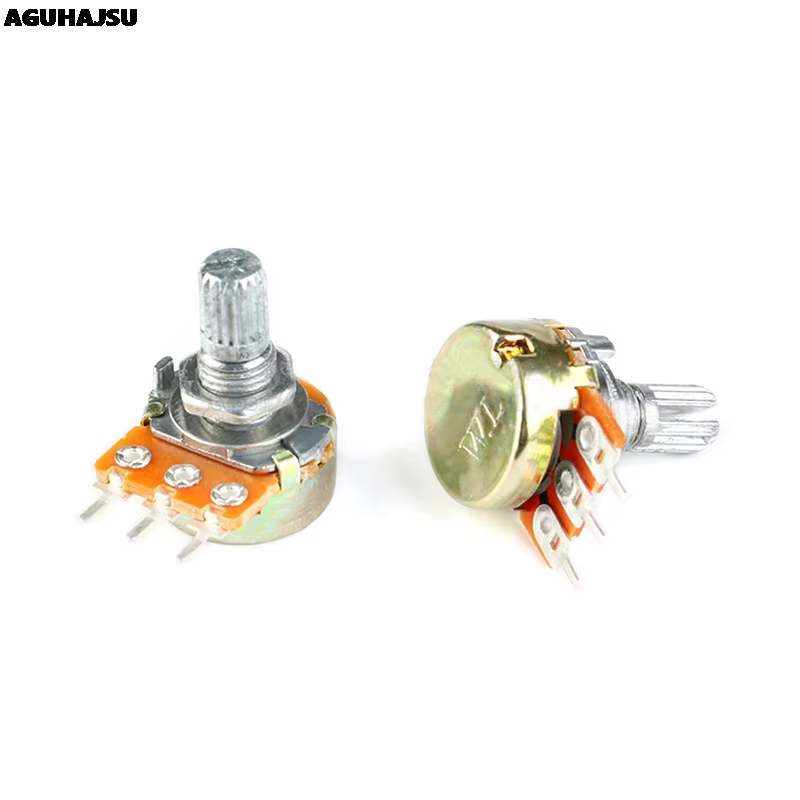 5 uds WH148 B1K B2K B5K B10K B20K B50K B100K B500K amplificador de eje de 3 pines 15mm potenciómetro estéreo Dual 1K 2K 5K 10K 50K 100K 500K - imagen 5