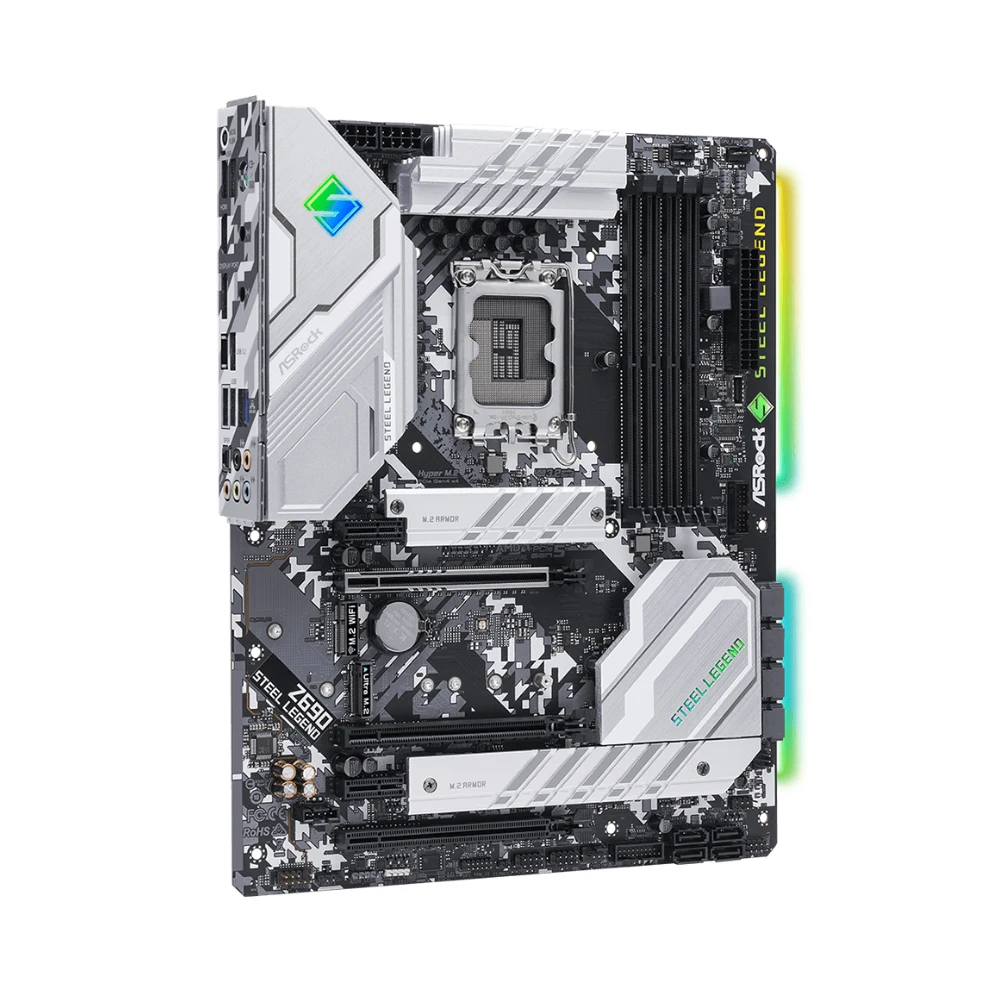 Placa base ASRock Z690 STEEL LEGEND compatible con i9-14900F i7-12700K i5-12400F CPU 4xDDR4 M.2 PCIe 5,0 ATX LGA1700 Z690 - imagen 2