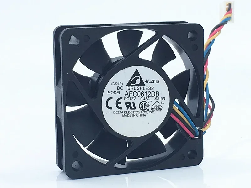 Delta AFC0612DB DC 12V 0.45A 6015 6CM ventilador de bola de control de temperatura PWM de 4 cables gran volumen de aire - imagen 2