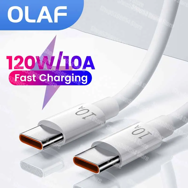 Cable de carga súper rápida tipo C para teléfono móvil, Cable de datos USB tipo C para Xiaomi, Samsung, Huawei P60, P50, iPhone 15 Pro, 10A, 120W