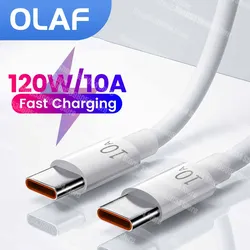 Cable de carga súper rápida tipo C para teléfono móvil, Cable de datos USB tipo C para Xiaomi, Samsung, Huawei P60, P50, iPhone 15 Pro, 10A, 120W