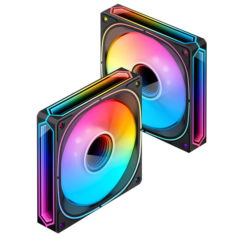 Jonsbo-ventilador de refrigeración de CPU FR-505B, dispositivo de ventilación de 120mm, 5V, 3 pines, ARGB, adelante/atrás, carcasa de PC, PWM, FR-505 - imagen 4