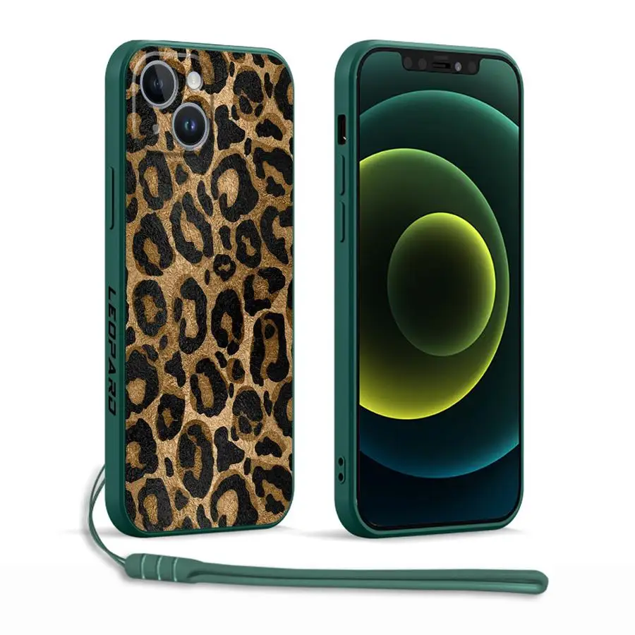 Funda de teléfono con patrón de leopardo para iPhone SE 16 15 Plus 13 Pro 12 Mini 14ProMax XS Max 16e 11 8 7 XR, funda suave - imagen 5