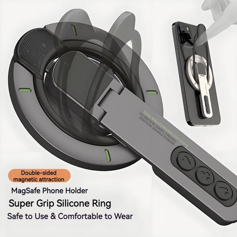 Soporte magnético de metal para anillos Fidget, 360 °   Rotación, universal para iPhone Samsung Xiaomi, soporte para aliviar el estrés, agarre anticaída para teléfono - imagen 5