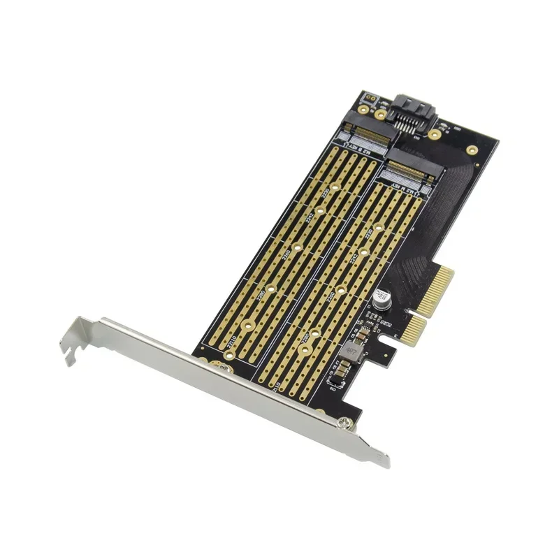 Tarjeta adicional PCIe X4 M.2 B & M Key NVMe SSD NGFF adaptador multiplicador de expansión convertidor Pci-e 4x M2 6Gbps tarjeta elevadora - imagen 2