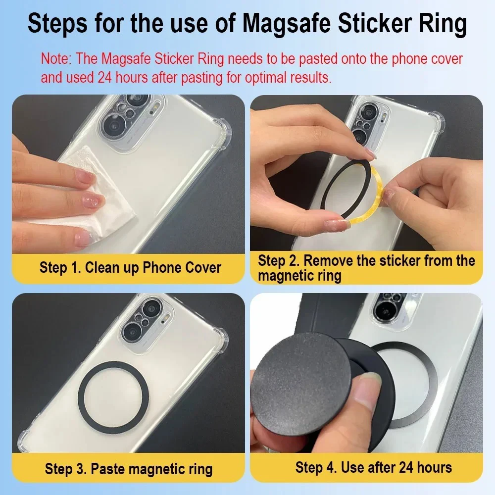 Soporte magnético de agarre para teléfono móvil, soporte de bolsillo plegable para Magsafe, IPhone, Mac, Samsung, anillo seguro, soporte de expansión para dedo - imagen 4