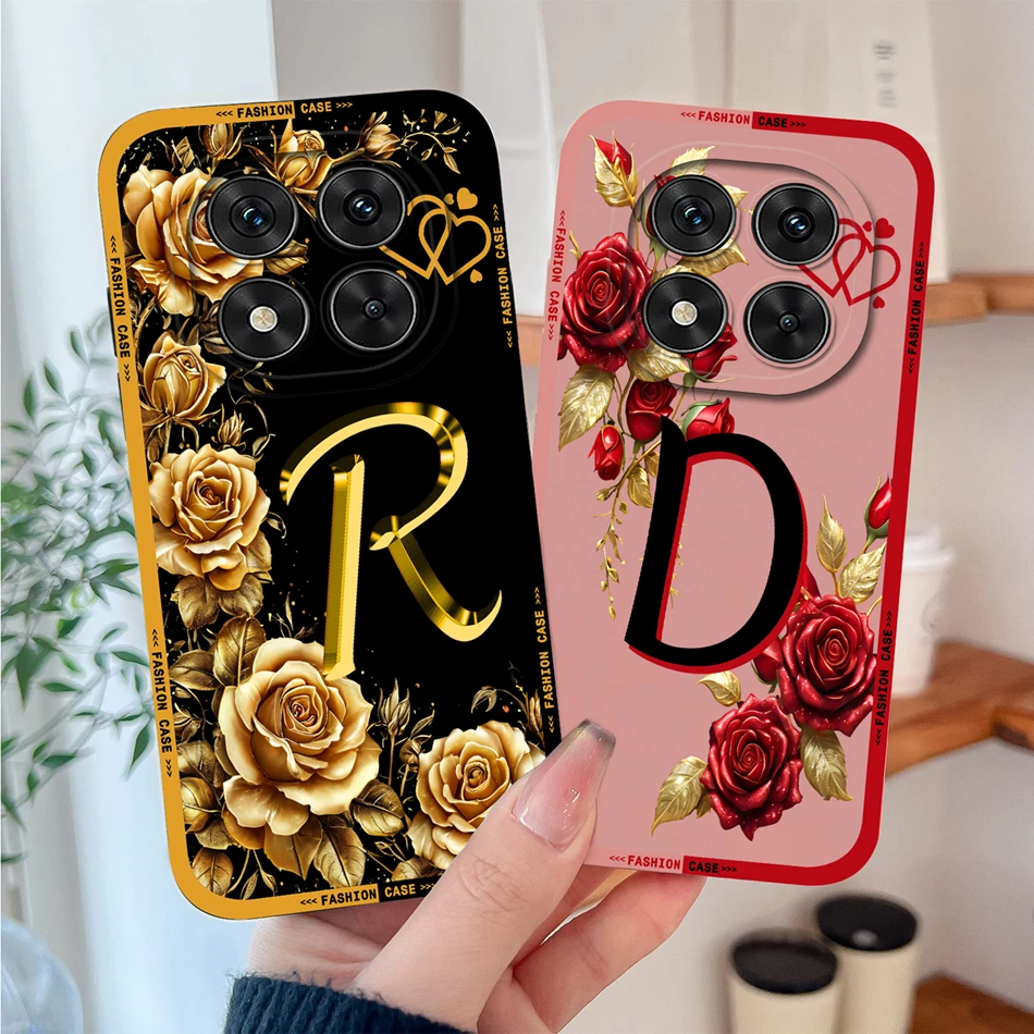 Para Xiaomi Poco X7 Pro Funda de teléfono bonitas letras rosas Funda ligera de alta calidad para Poco X 7 parachoques de silicona suave a prueba de golpes