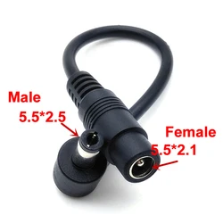Adaptador alimentación CC CCTV ángulo recto macho a hembra