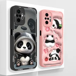 Funda Panda para Redmi Note 10 Pro Max, fundas de teléfono para Redmi Note 10Pro 4G 5G, funda trasera de protección de cámara de silicona líquida suave