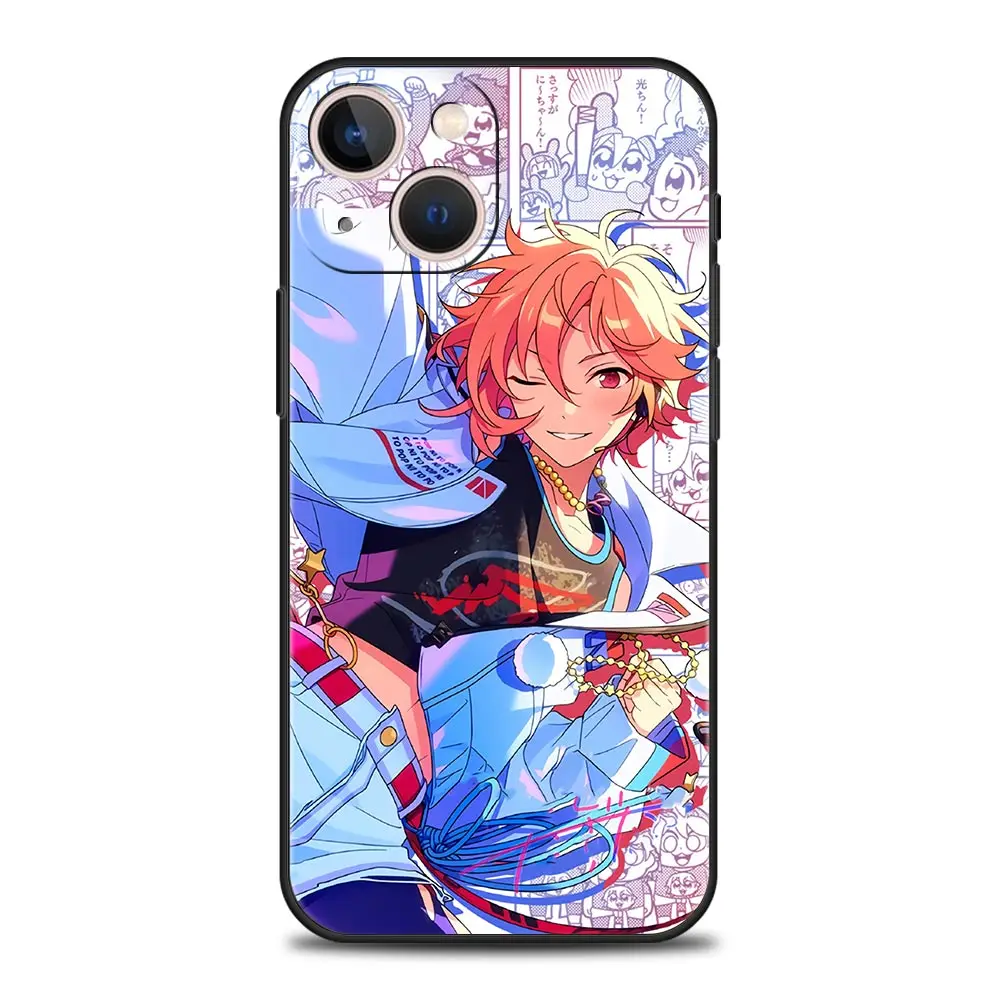 Funda de teléfono de lujo con conjunto de estrellas de dibujos animados para iPhone 15 13 14 12 11 Pro MAX XR X SE XS 7 8 Plus, funda protectora negra de silicona - imagen 5