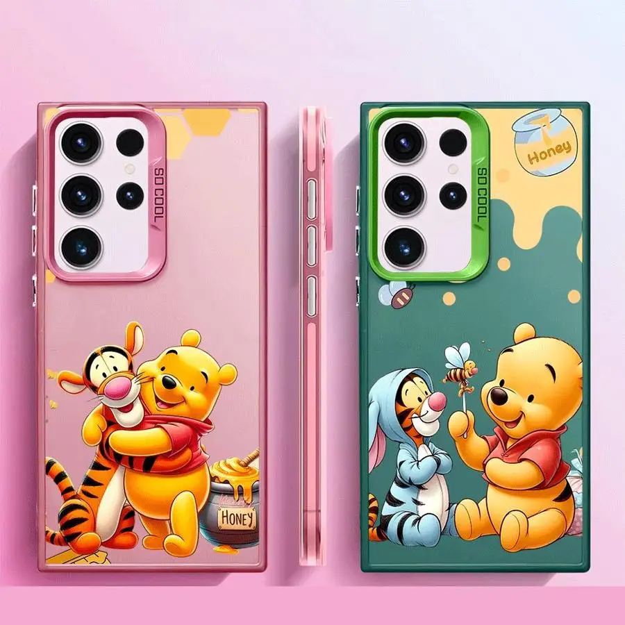 Funda de Winnie de Disney The Pooh para Samsung Galaxy S24 Ultra S20 S21 FE S23 Ultra Note 20 S22 Plus S20 FE S24, funda suave de lujo - imagen 3