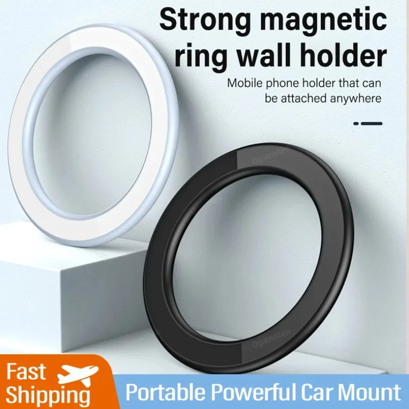 Soporte de anillo magnético de pared ligero de Metal soporte para teléfono móvil para Magsafe iPhone 16/15/14/13/12 Pro Max soporte magnético para teléfono de coche