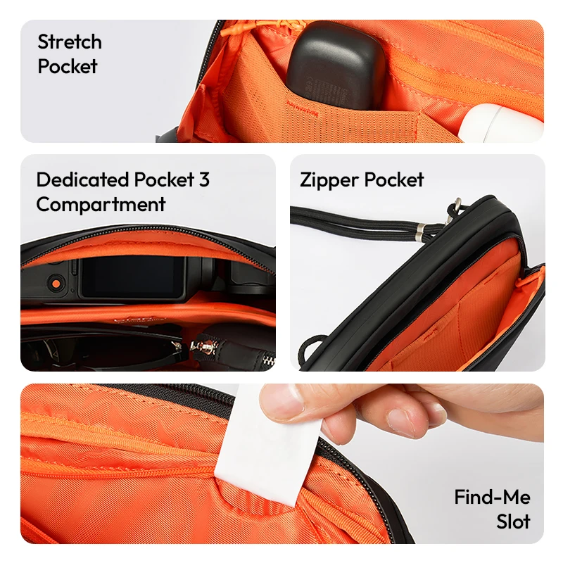 ​ Ulanzi YY08 TechLite Sling Bolsa cruzada portátil para teléfono inteligente Mini micrófono Cámara de acción para viajes al aire libre - imagen 5