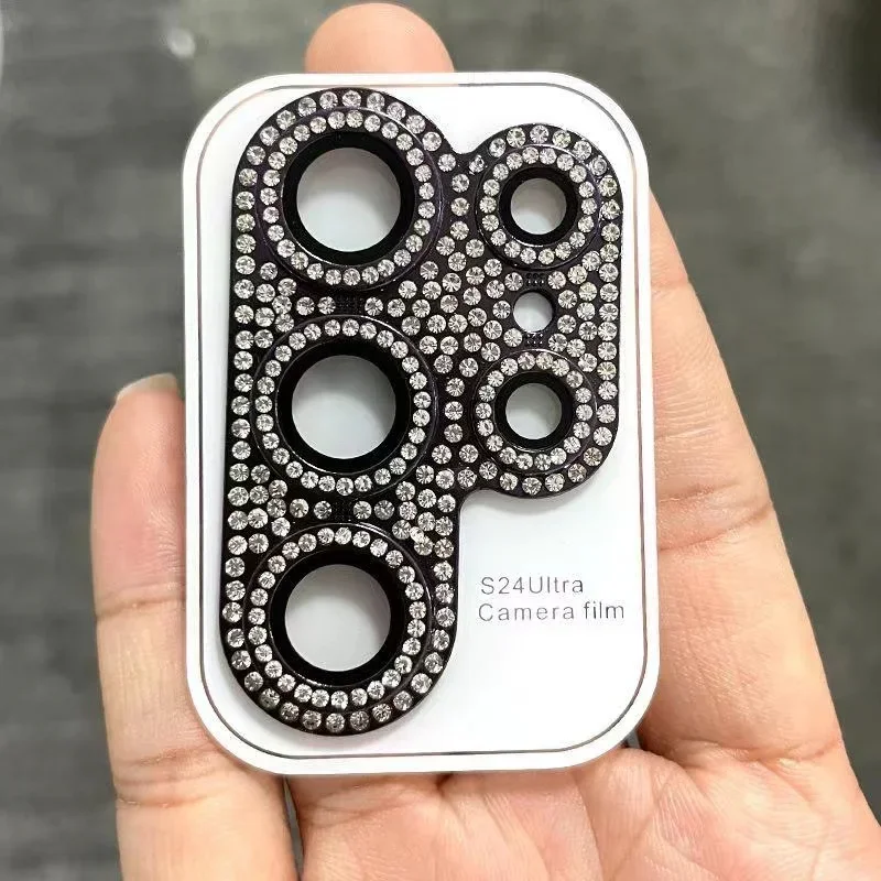 Anillo de cámara brillante para Samsung Galaxy S24 Ultra S23 Plus S24 + Protector de pantalla de lente trasera película de vidrio para S24ultra Cap Case