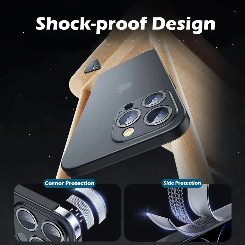 Funda ultrafina de PP suave para iPhone 16 15 14 13 12 Pro Max 11 Pro 14 15 16 Plus, parte trasera dura mate, cubierta delgada transparente translúcida - imagen 3