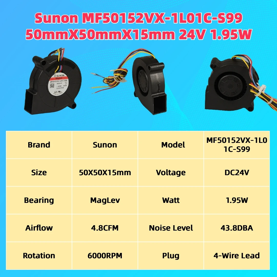 Ventilador Axial para impresora 3D, 40mm, 50mm, 60mm, 5015S DC, 12V, 24V, 4010, 6020 - imagen 3