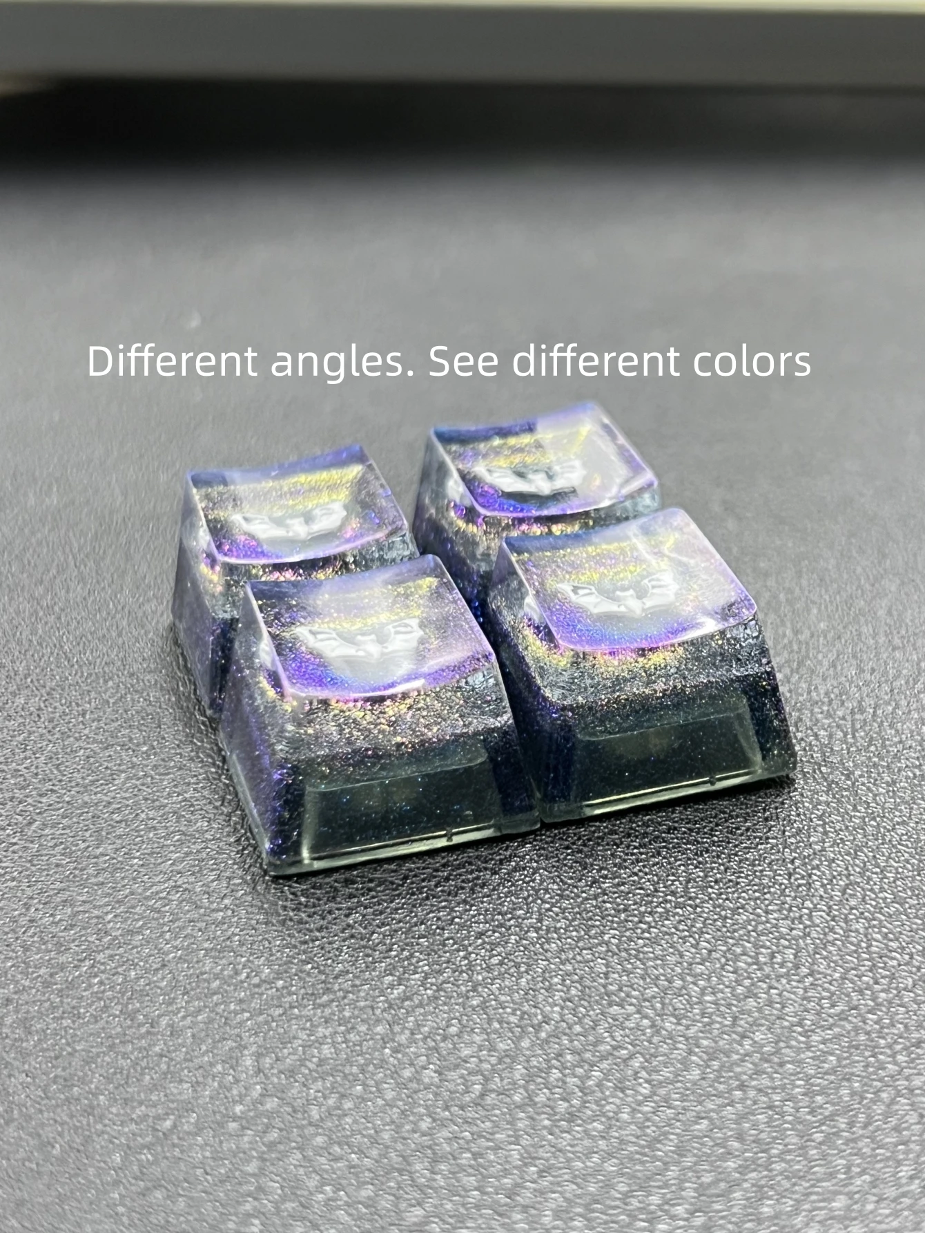 4 Uds. De teclas de murciélagos de Halloween de resina ABS translúcida antiarañazos, adecuadas para accesorios de teclado mecánico de eje transversal - imagen 3