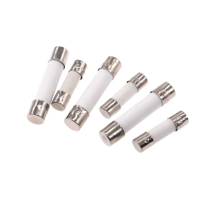 Fusibles de tubo de soplado rápido, fusible de cerámica de 5x20mm, 6x30mm, 250V, 0.1A, 0,2, 0,25, 0,3, 1A, 2, 3, 0,5, 4, 5, 3,15, 10, 15, 20, 25, 30A, 20 piezas - imagen 5