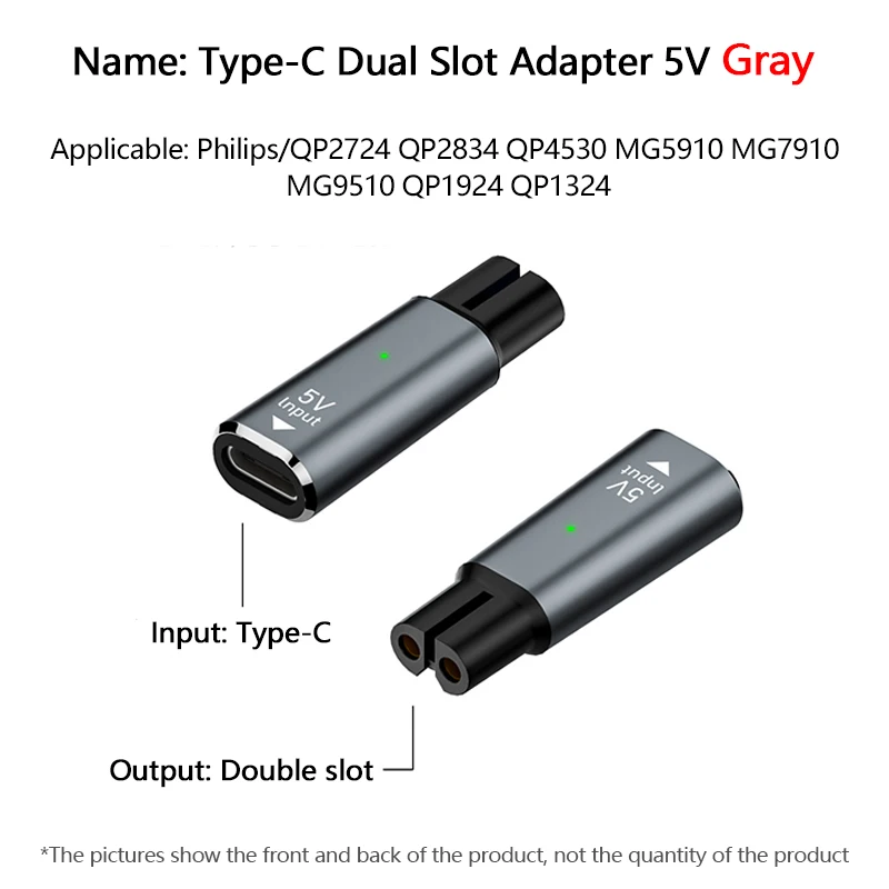 Adaptador de afeitadora tipo C de 5V, convertidor de carga para Philips One Blade QP2724 QP2834 QP4530 QP1924 con indicador de carga - imagen 2