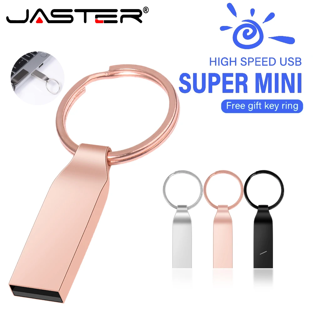 Unidad Flash USB 2,0 de Metal, 64GB, 128GB, llavero, memoria USB resistente al agua, 32GB, 16GB, memoria USB, disco Flash, regalo de fotografía