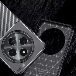 Para Poco C75 funda Xiaomi Poco C75 Capas a prueba de golpes lente de fibra de carbono protector de teléfono parachoques suave TPU Fundas Poco C75 C 75