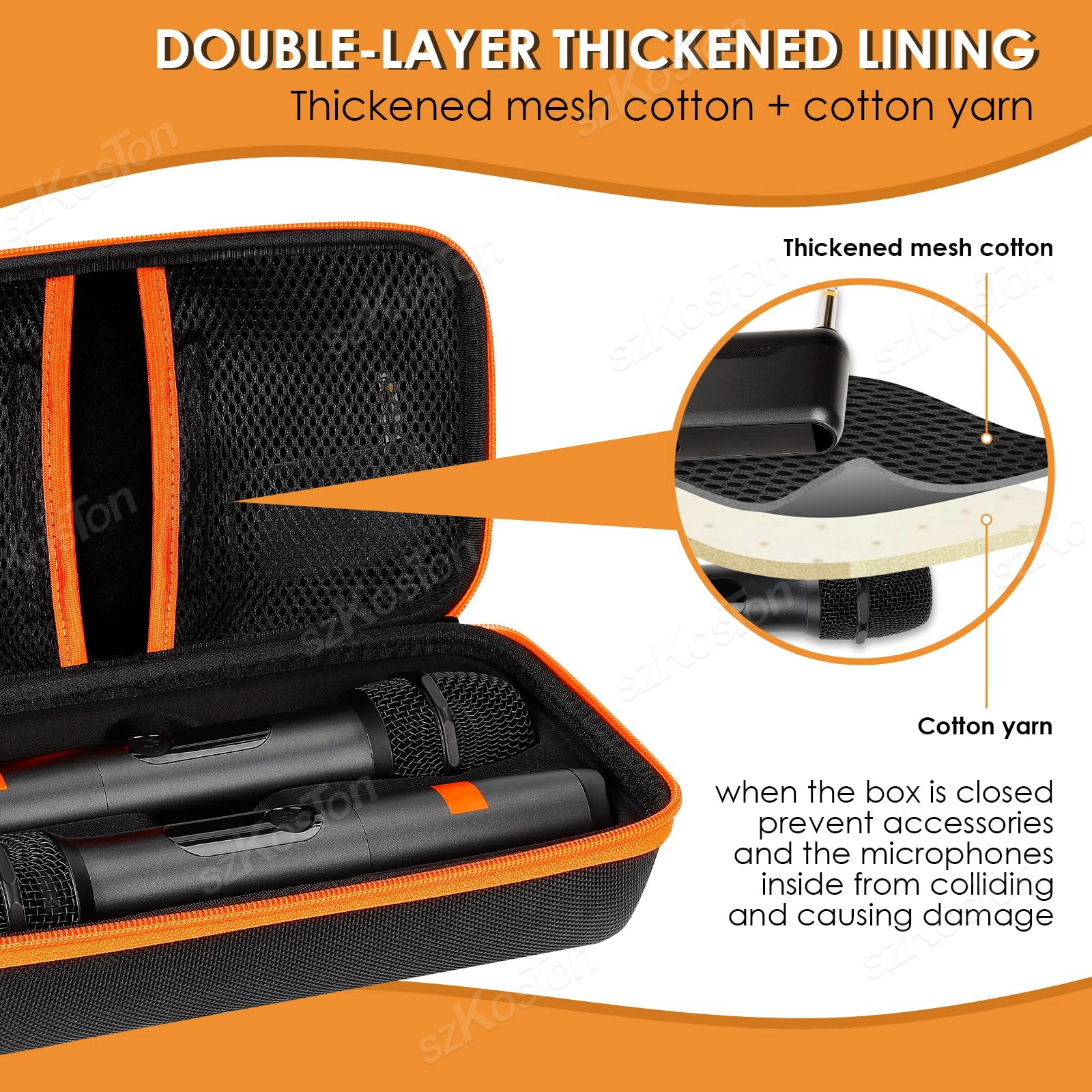 Estuche de transporte para micrófono inalámbrico Compatible con JBL PartyBox sistema inalámbrico de 2 micrófonos bolsa de almacenamiento portátil para micrófono de Karaoke - imagen 3